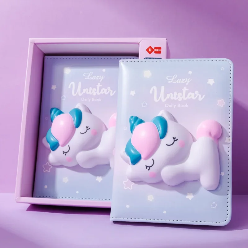 Traders notesz squishy-vel, A6, 96 mintás lap, unikornis, iigen