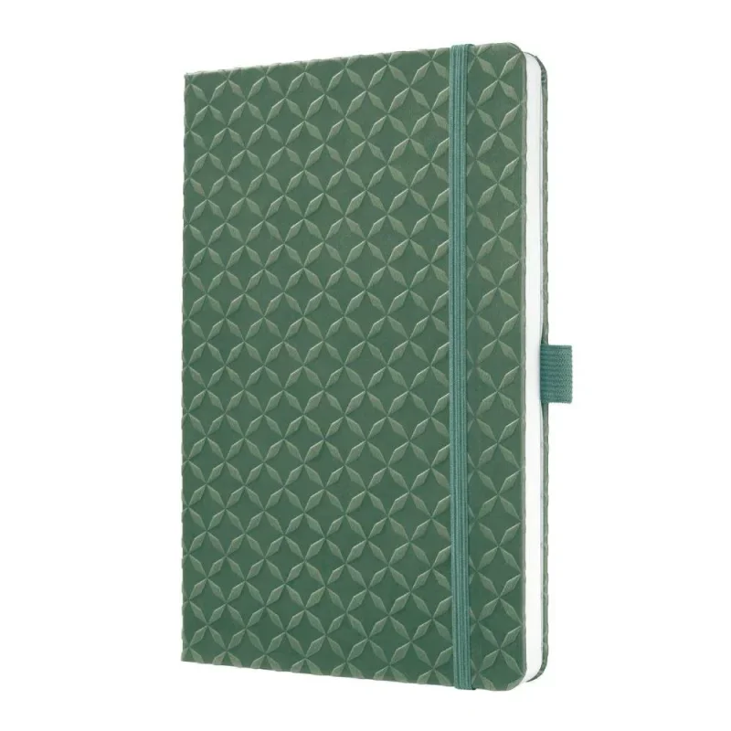 Sigel Jolie notesz, von. 13,5x20 cm, zöld, Natural Green, gumipánttal