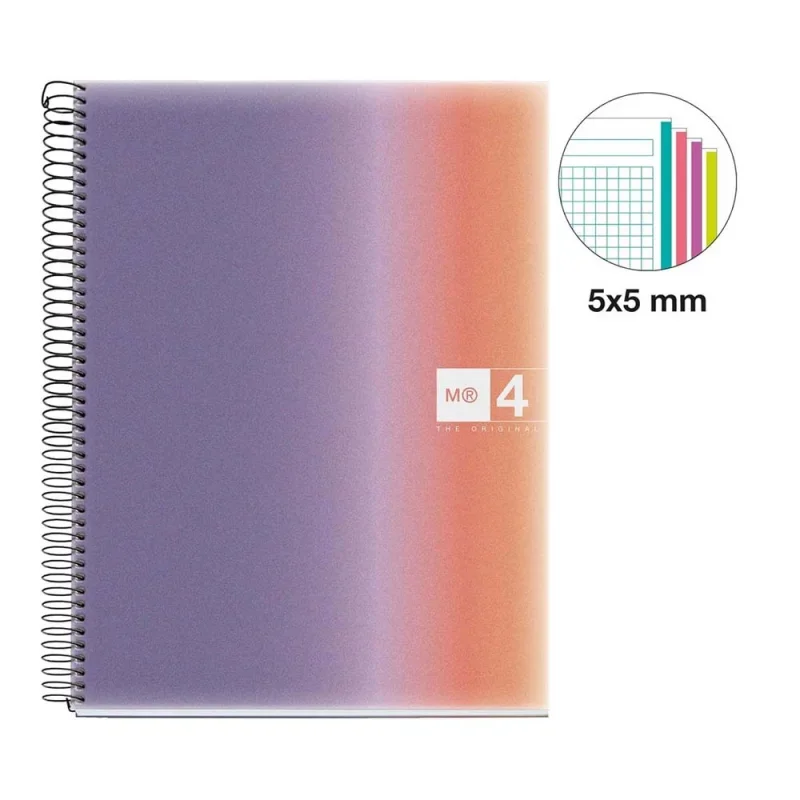 Miquelrius spirálfüzet, A4, 120 lap, négyzethálós, színregiszteres, Provence
