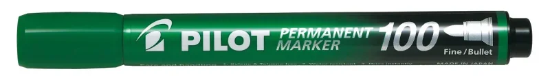 Pilot Permanent marker 100 gömbölyű hegyű zöld