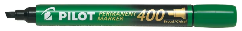 Pilot Permanent marker 400 vágott hegyű zöld