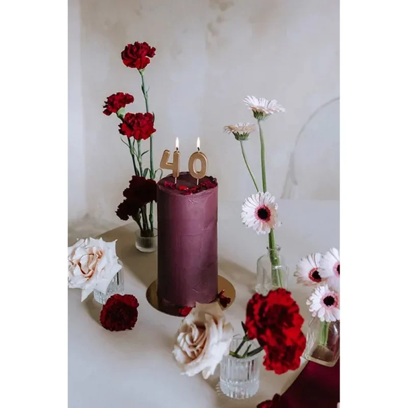 PartyDeco számgyertya 0, arany, 4,5 cm